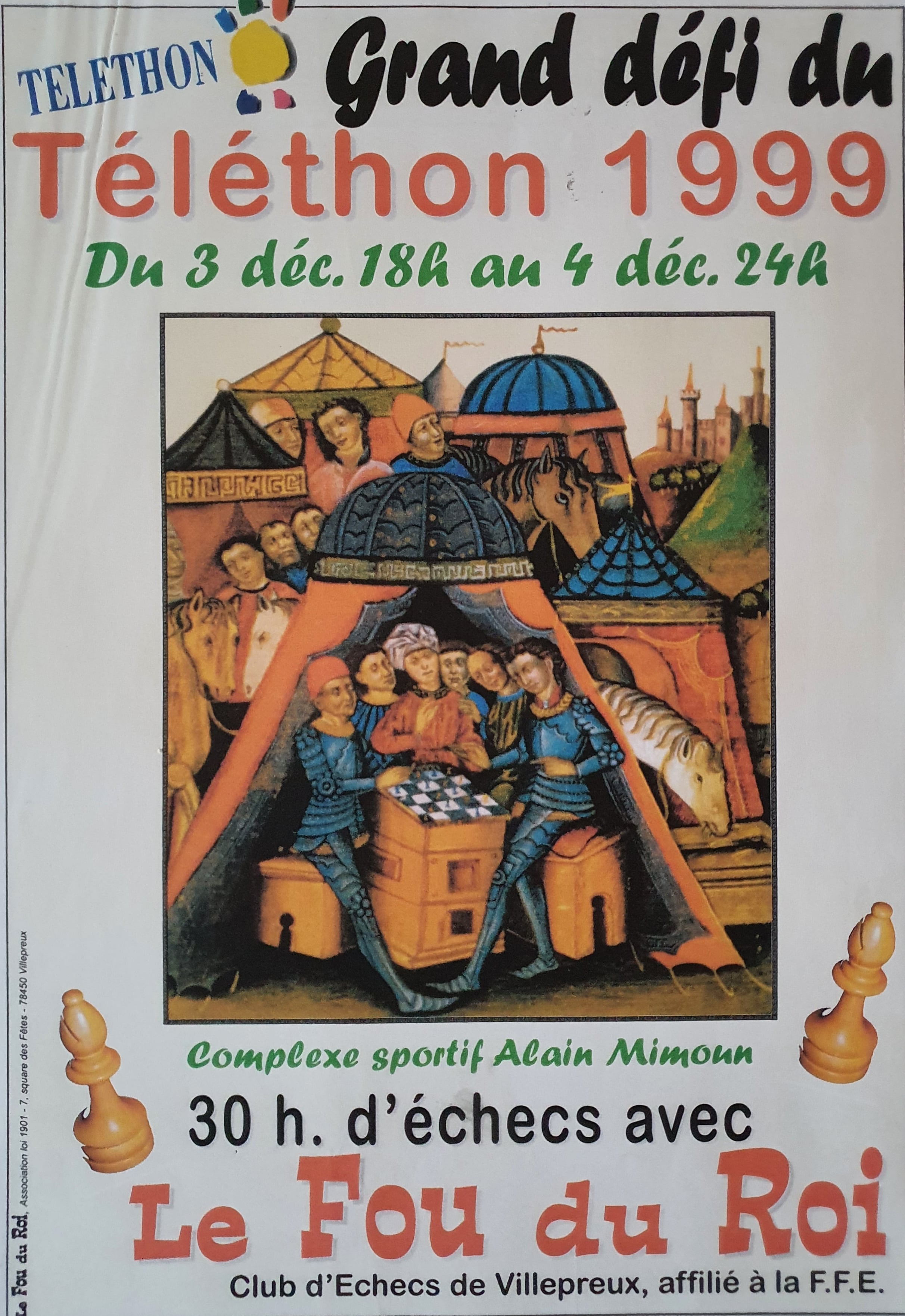 Lors du téléthon de 1999, la championne de Colombie a participé à une animation de 30 heures d’échecs à Villepreux